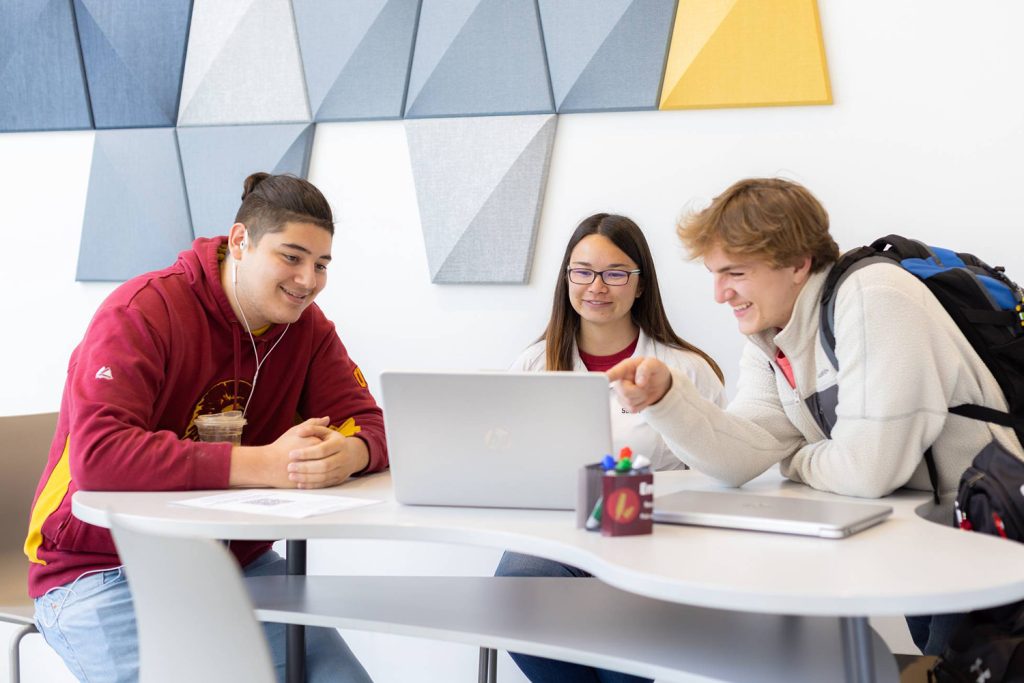 Classmates collaborating in the Forrer Learning Commons