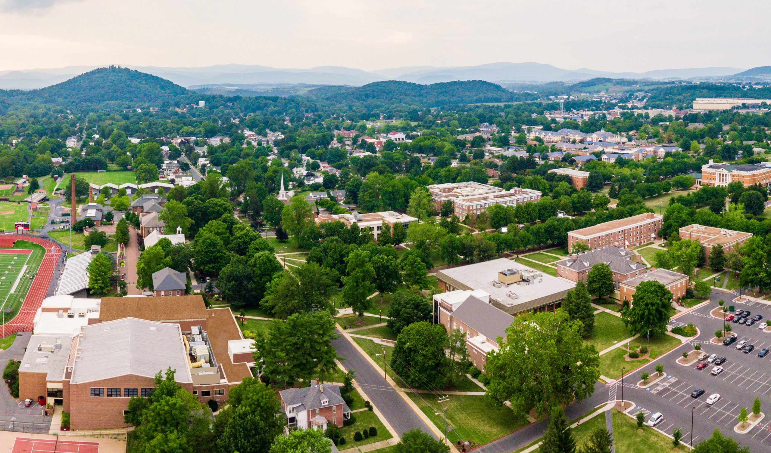 Drone photo of Bridgewater College
