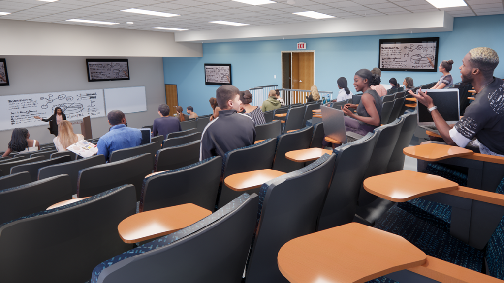 Renovated classroom in Bowman Hall - Bridgewater College